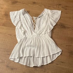 Abercrombie & Fitch Flutter Sleeve Top